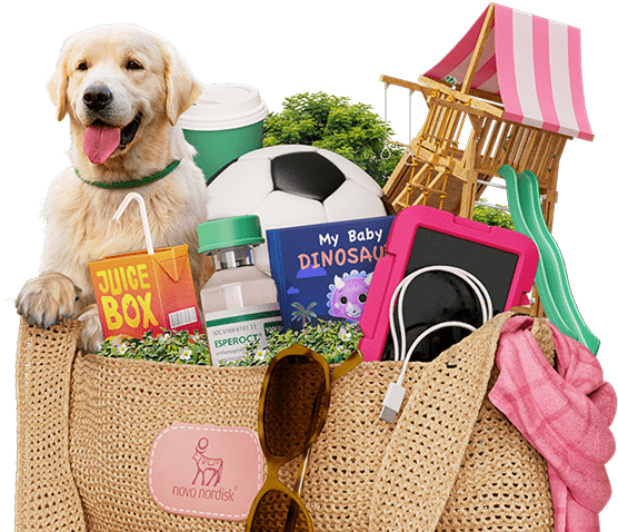 Bag with dog and activities