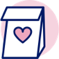 Medication bag with a heart icon