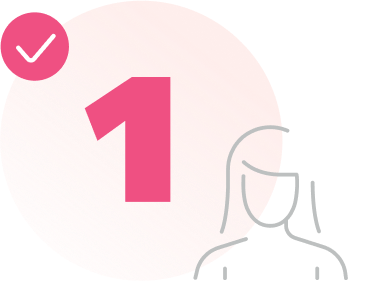 Woman with 1 and checkmark icon