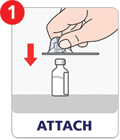 Step 1: Attach the vial adapter to the NovoSeven® RT vial