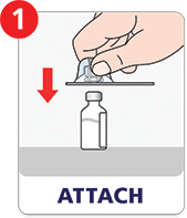 Step 1: Attach the vial adapter to the NovoSeven® RT vial