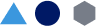 Light blue triangle and dark blue circle