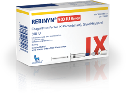500 IU Range Package of Rebinyn® Coagulation Factor IX (Recombinant), GlycoPEGylated