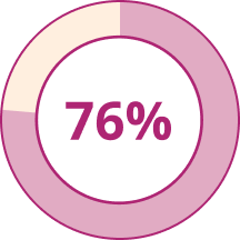 76% pie chart 76% pie chart