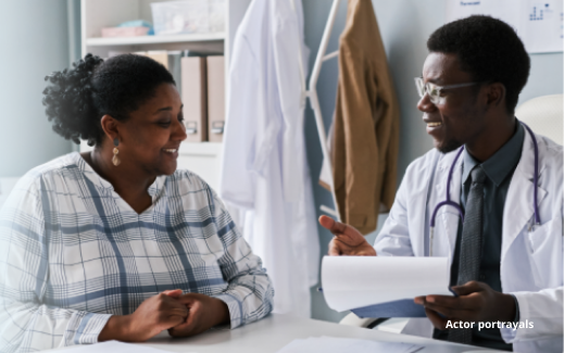 Patient consulting with the doctor